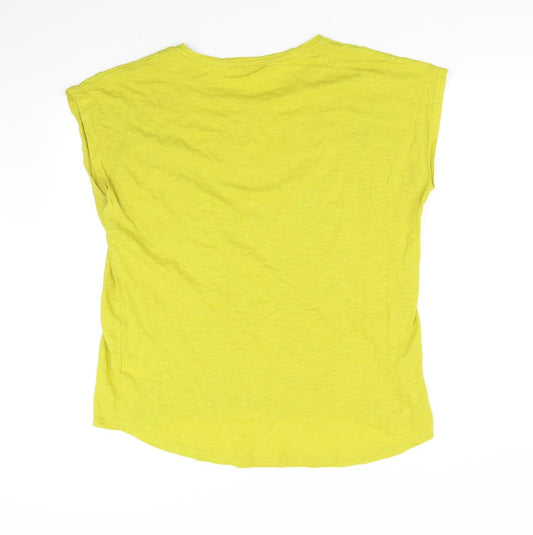 love tees Womens Yellow Basic T-Shirt Size 16 - flowers