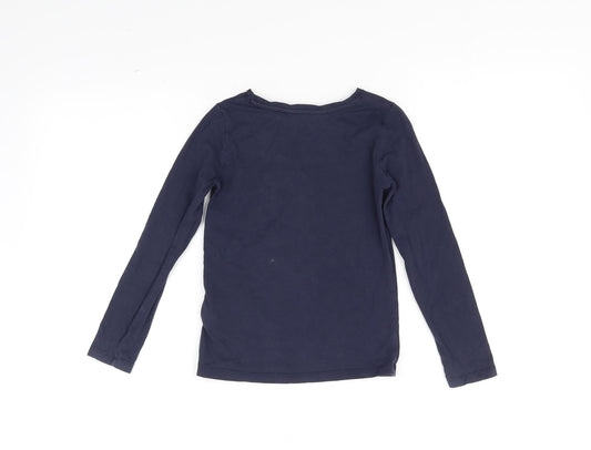 H&M Girls Blue Basic T-Shirt Size 5-6 Years - NEW YORK