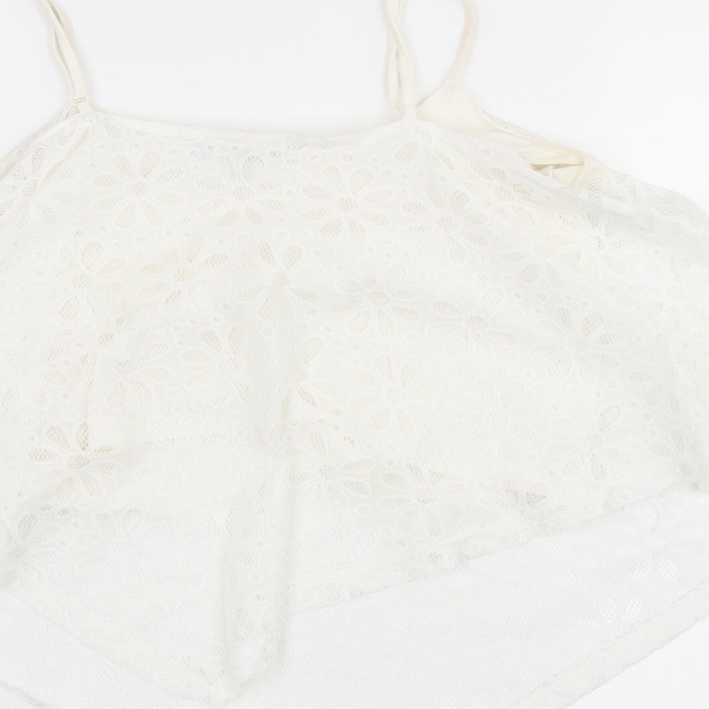 Candy Couture Girls White Lace Camisole Tank Size 14 Years