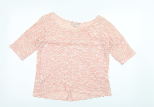 Limited Collection Womens Pink Knit Basic T-Shirt Size 10