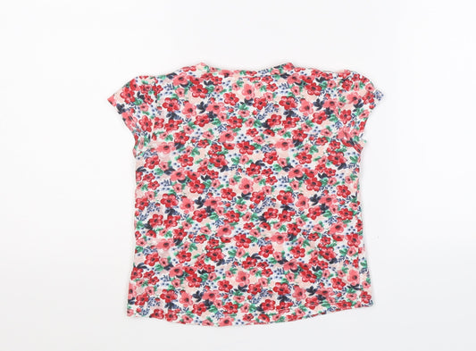 H&M Girls Multicoloured Floral Basic T-Shirt Size S