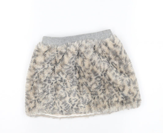 blukids Girls Grey Animal Print Straight & Pencil Skirt Size 2-3 Years