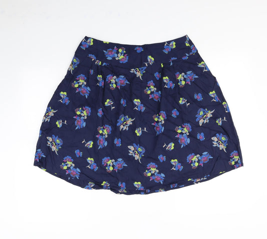 m&S Womens Blue Floral Skater Skirt Size 12