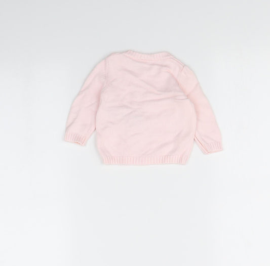 Benetton Baby Pink Pullover Jumper Size 3-6 Months