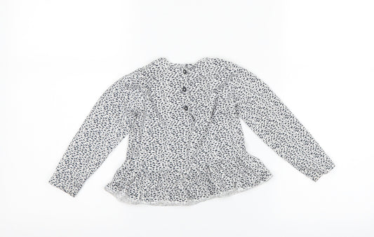 NEXT Girls White Polka Dot Basic T-Shirt Size 18-24 Months
