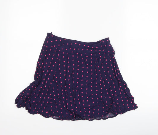 Papaya Womens Blue Polka Dot A-Line Skirt Size 8