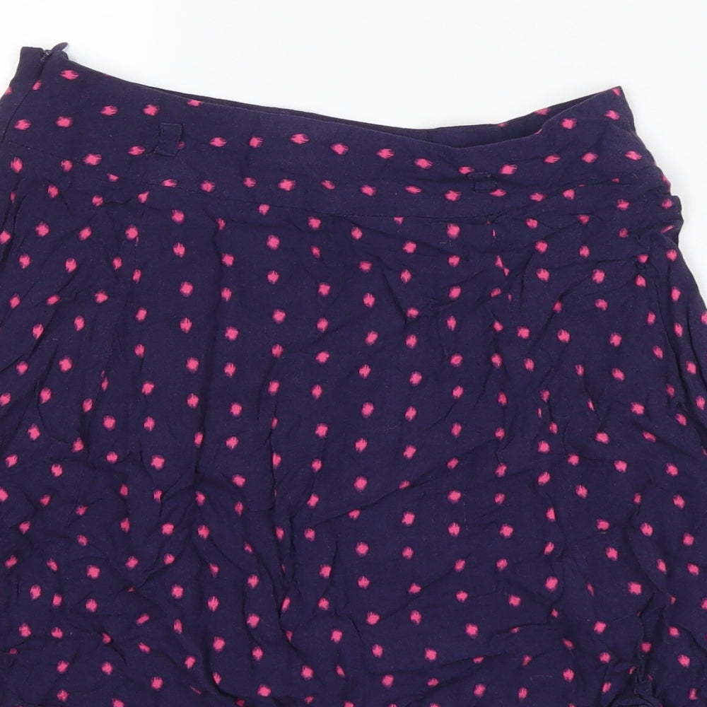 Papaya Womens Blue Polka Dot A-Line Skirt Size 8
