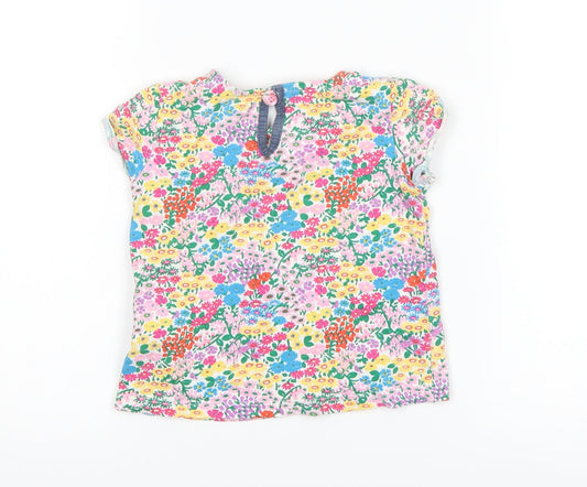 NEXT Girls White Floral Basic T-Shirt Size 9-12 Months