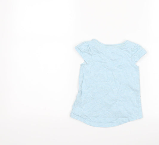 TU Girls Blue Floral Basic T-Shirt Size 9-12 Months - love heart