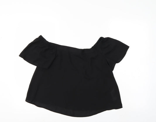 New Look Womens Black Basic Blouse Size 10