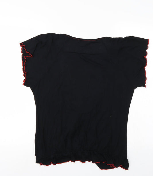 Papaya Womens Black Tunic Blouse Size 6 - Gipsy look front