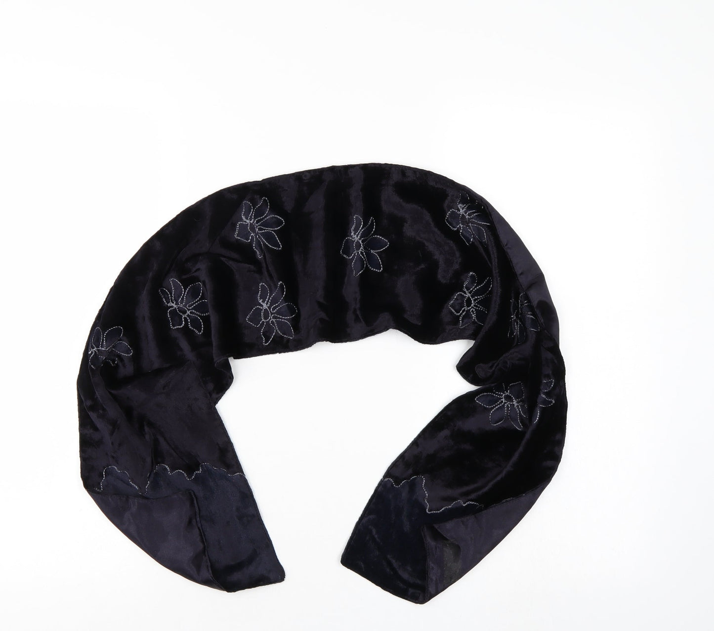 Preworn Womens Blue Floral Scarf
