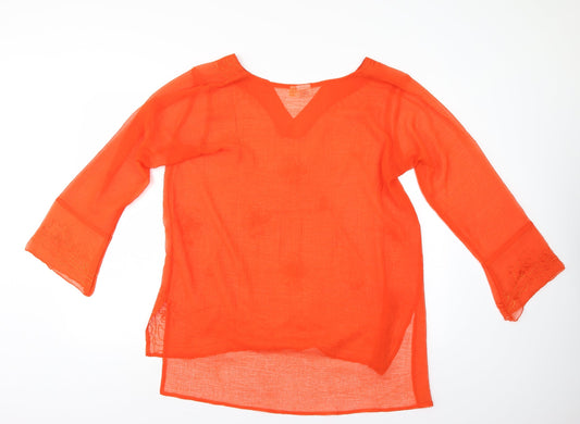 RK Fashion Womens Orange Tunic Blouse Size S - Baggy Look