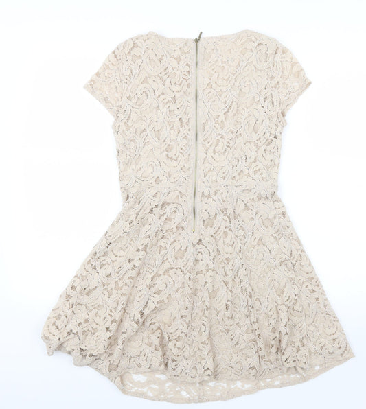 Marks and Spencer Womens Beige Lace Mini Size 8