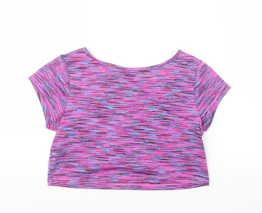 TU Girls Purple Cropped T-Shirt Size 10 Years - Unicorn