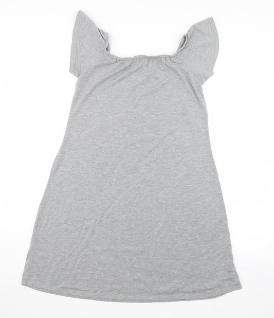 PRETTYLITTLETHING Womens Grey T-Shirt Dress Size 12