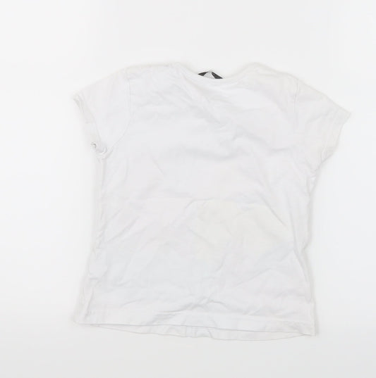 George Girls White Basic T-Shirt Size 3-4 Years