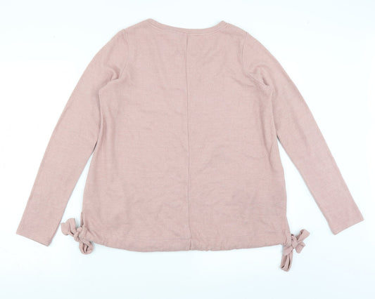 NEXT Womens Pink Pullover Jumper Size 10 - tie side detail