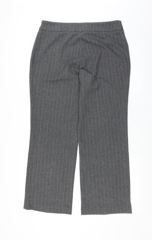 Klass Womens Grey Striped Trousers Size 14 L29 in