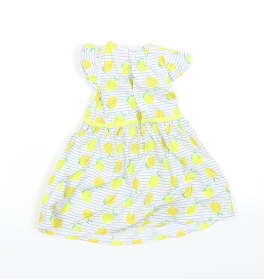Mini Moi Girls Blue Striped Skater Dress Size 6-9 Months