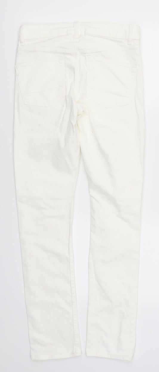 Preworn Womens White Denim Skinny Jeans Size 27 in L28 in