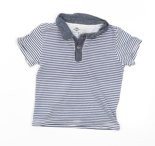 Lee Cooper Boys Blue Striped Basic Polo Size 12-18 Months