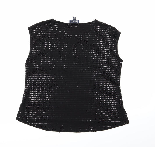 Saloos Womens Black Basic Blouse Size 16