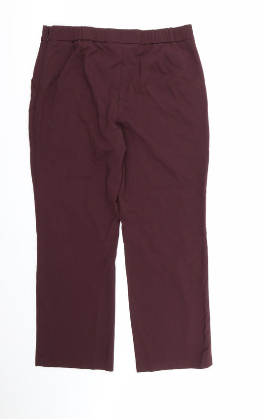 Marks and Spencer Womens Brown Rayon Dress Pants Trousers Size 14 L26 in