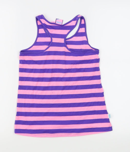 Lonsdale Girls Pink Striped Basic Tank Size 10-11 Years