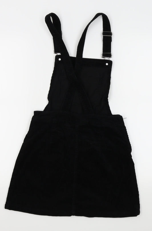 Divided by H&M Womens Black Pinafore/Dungaree Dress Size 4