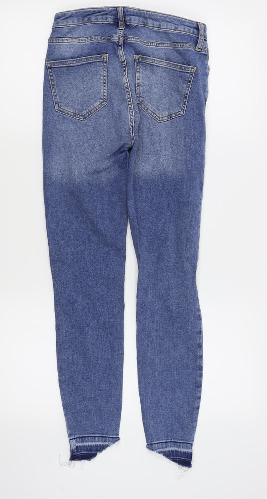 New Look Womens Blue Skinny Jeans Size 8 L26 in - ripped jeans