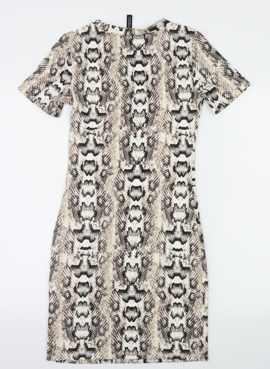 H&M Womens Brown Animal Print A-Line Size 8