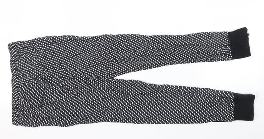 Be Beau Womens Black Geometric Trousers Size 10 L29 in - zips on legs