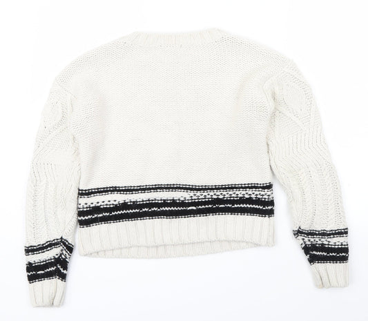 newlook Womens Silver Striped Pullover Jumper Size S