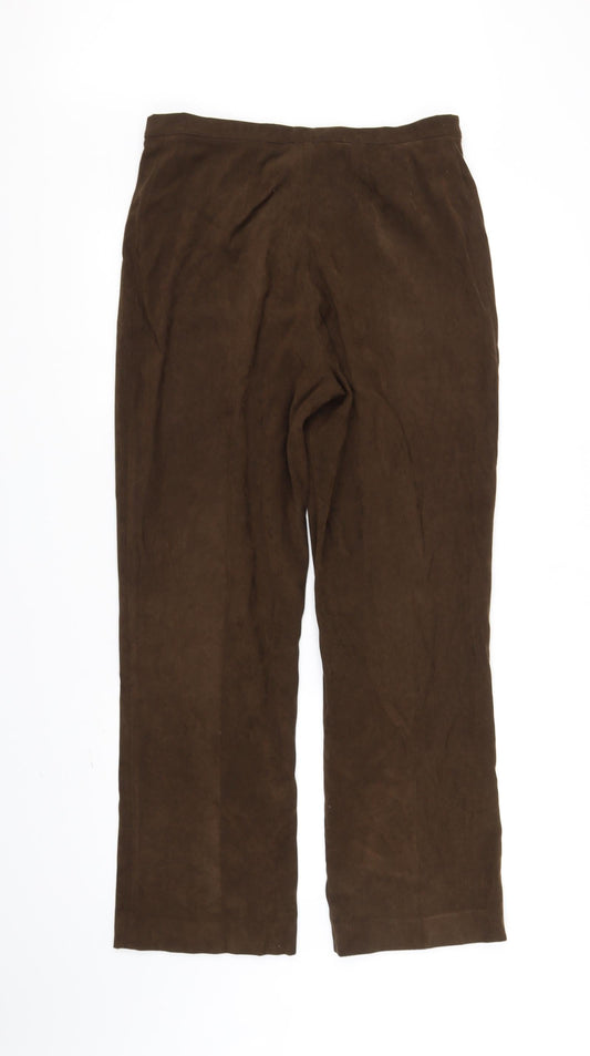 Preworn Womens Brown Trousers Size 14 L32 in