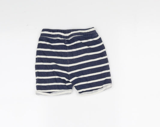 NEXT Girls Blue Striped Cut-Off Shorts Size 3-4 Years