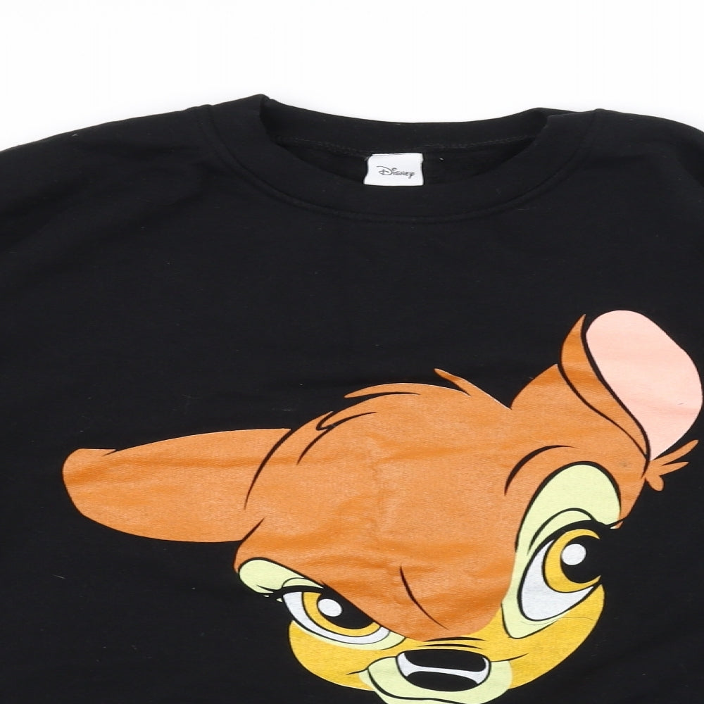 Disney Womens Black   Pullover Jumper   - bambi