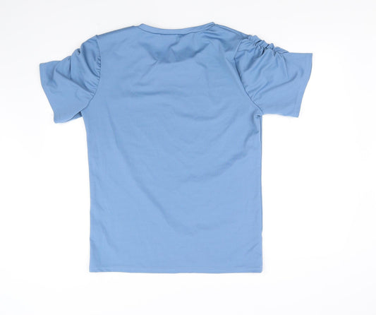 Boohoo Womens Blue Basic T-Shirt Size M