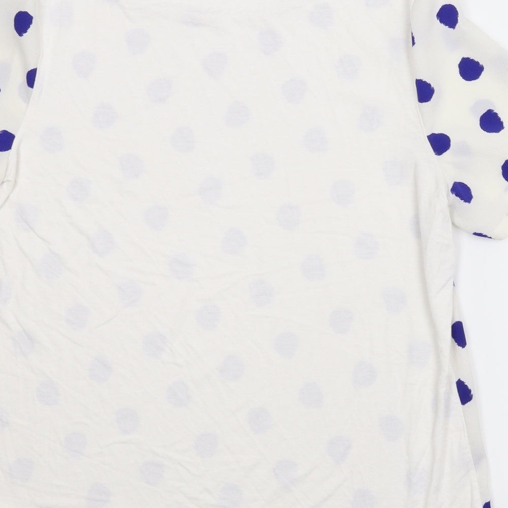 M&S Womens White Polka Dot Basic Blouse Size M