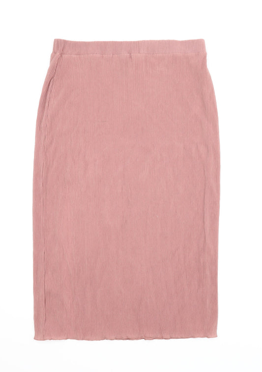 H&M Womens Pink Straight & Pencil Skirt Size L