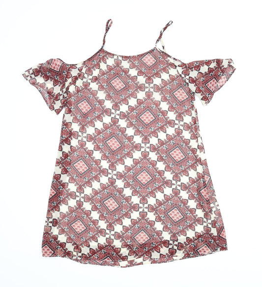 Diffuse Womens Red Argyle/Diamond Basic Blouse Size 10