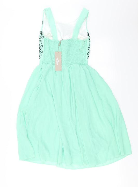 Pink Boom Womens Green A-Line Size S