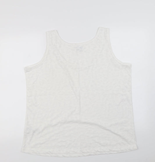JD Williams Womens White Animal Print Basic T-Shirt Size 20