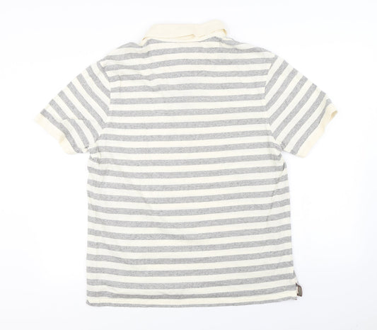 Hammond & CO Mens Ivory Striped Polo Size L