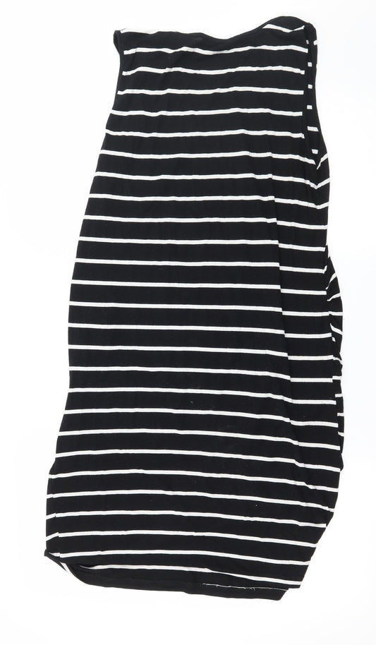 Blooming Marvellous Womens Black Striped Jersey Tank Dress Size 14