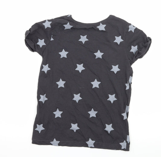 Primark Girls Grey Geometric Jersey Basic T-Shirt Size 10-11 Years - Brooklyn