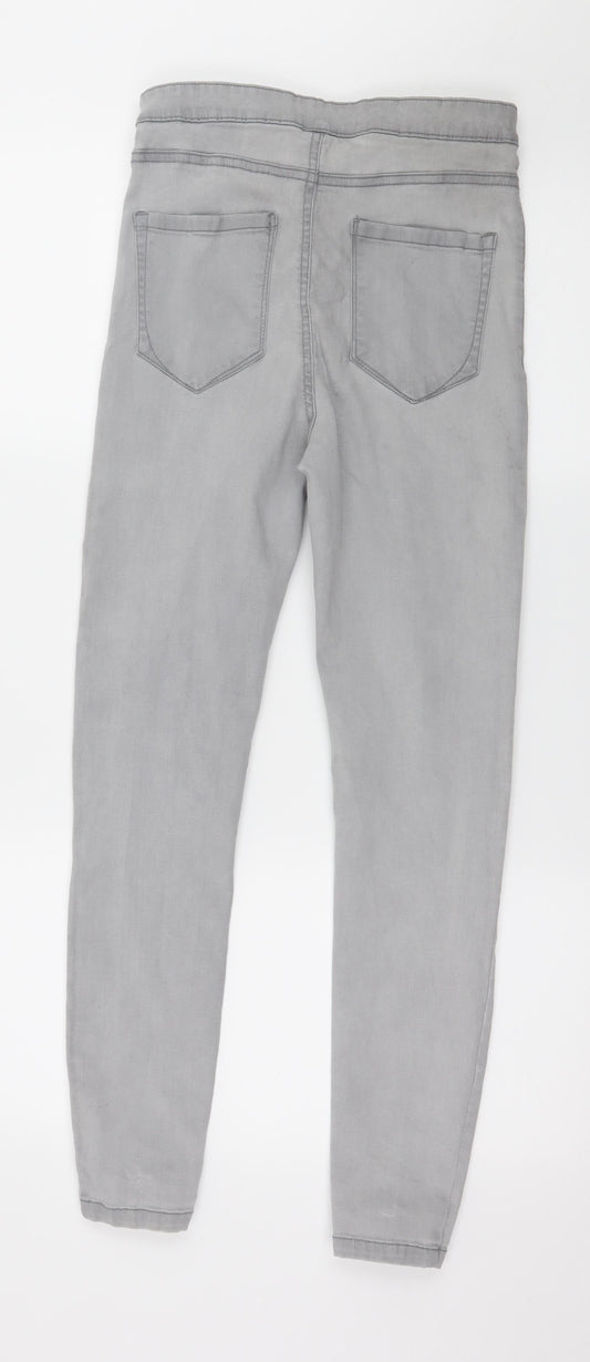 Denim & Co. Womens Grey Denim Skinny Jeans Size 12 L28 in