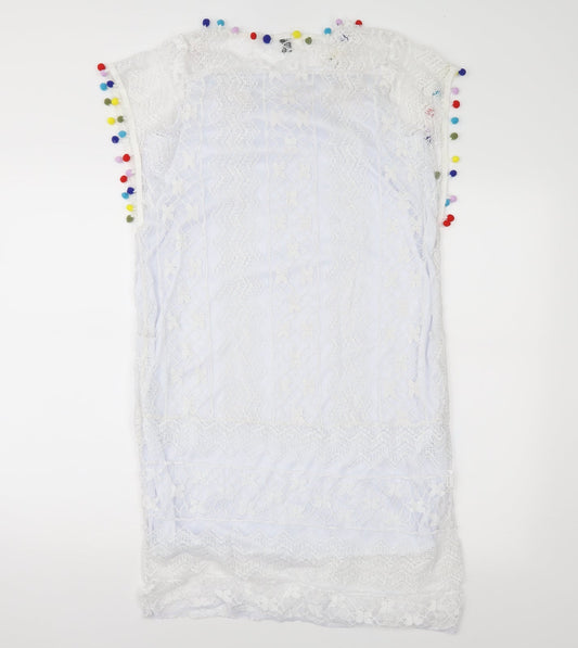 My Dress Room Womens White Geometric Lace Shift Size XL