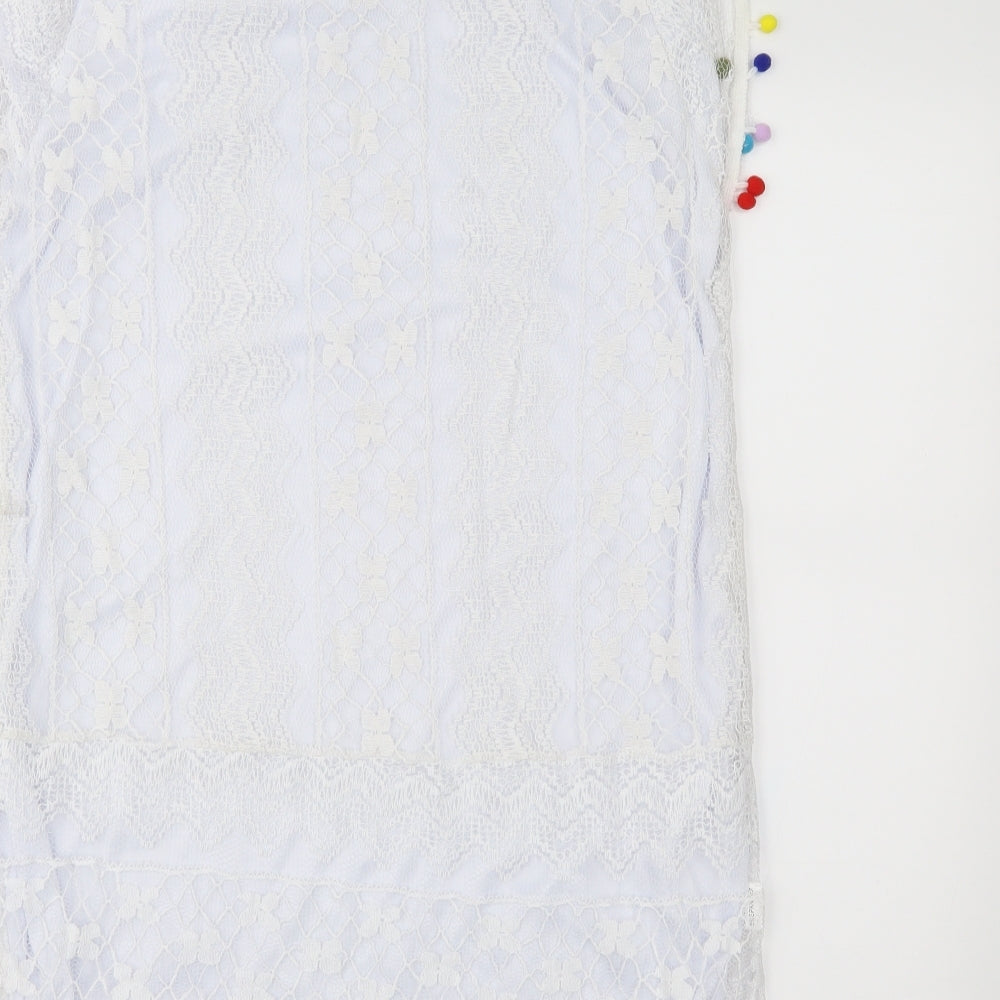 My Dress Room Womens White Geometric Lace Shift Size XL