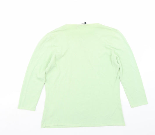 Karen Scott Womens Green Basic T-Shirt Size S
